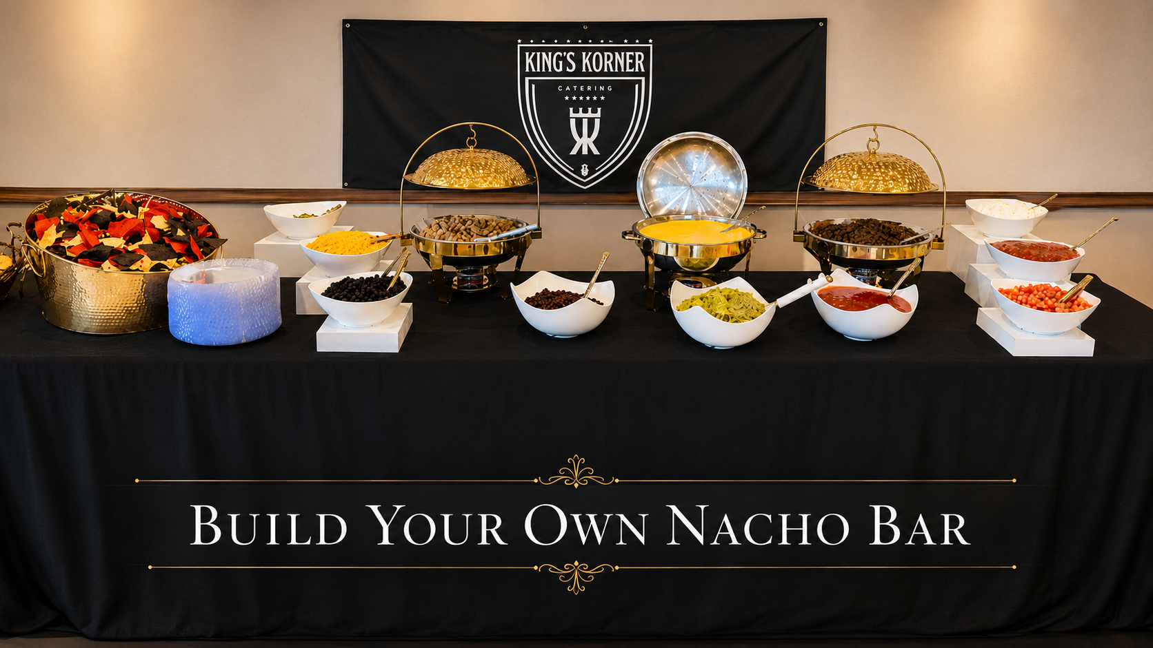 Build your own nacho bar catering setup