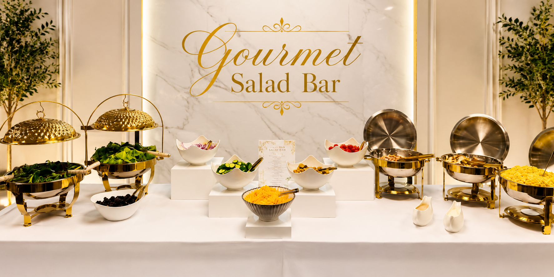 Gourmet salad bar catering display